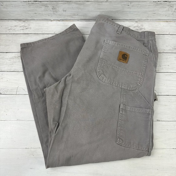 VTG Carhartt B11 CMT Carpenter washed‎ duck Canvas Pants Mens 42x30 USA 1999 90s - Picture 1 of 15